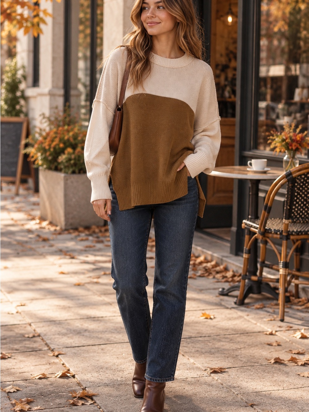 Abercrombie & Fitch Oversized Colorblock Knit Sweater Size Small